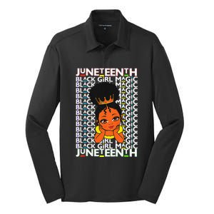 junenth celebrating 1865 cute black princesse Silk Touch Performance Long Sleeve Polo