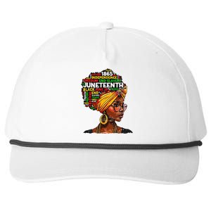 Juneteenth Celebrate 1865 Afro Black Natural Hair Wo Snapback Five-Panel Rope Hat