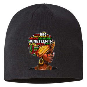 Juneteenth Celebrate 1865 Afro Black Natural Hair Wo Sustainable Beanie