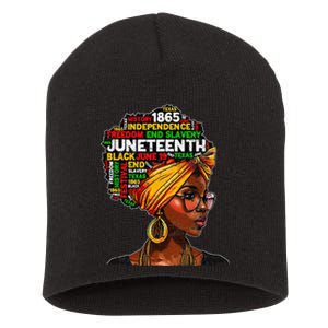 Juneteenth Celebrate 1865 Afro Black Natural Hair Wo Short Acrylic Beanie