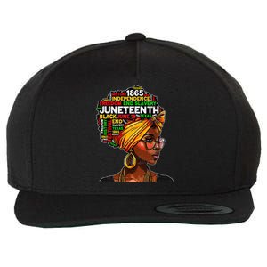 Juneteenth Celebrate 1865 Afro Black Natural Hair Wo Wool Snapback Cap