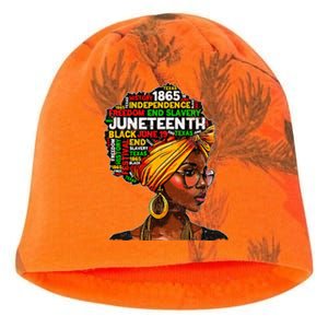 Juneteenth Celebrate 1865 Afro Black Natural Hair Wo Kati - Camo Knit Beanie