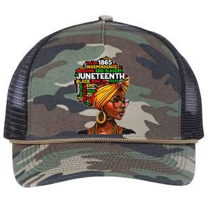 Juneteenth Celebrate 1865 Afro Black Natural Hair Wo Retro Rope Trucker Hat Cap