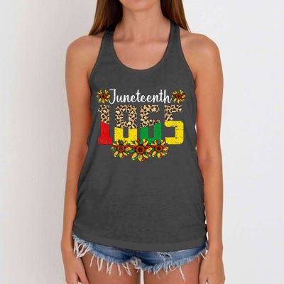 Juneteenth Celebrate 1865 Black History African American Women's Knotted Racerback Tank