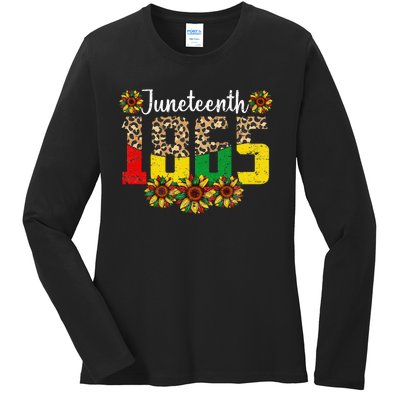 Juneteenth Celebrate 1865 Black History African American Ladies Long Sleeve Shirt