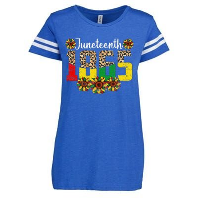 Juneteenth Celebrate 1865 Black History African American Enza Ladies Jersey Football T-Shirt