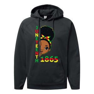 Juneteenth Celebrating 1865 Brown Skin Princess Performance Fleece Hoodie