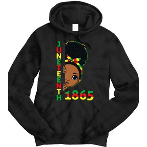 Juneteenth Celebrating 1865 Brown Skin Princess Tie Dye Hoodie