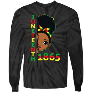 Juneteenth Celebrating 1865 Brown Skin Princess Tie-Dye Long Sleeve Shirt