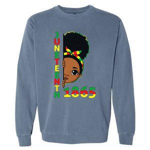 Juneteenth Celebrating 1865 Brown Skin Princess Garment-Dyed Sweatshirt