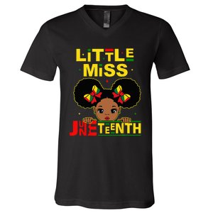 Juneteenth Celebrating 1865 Cute Black V-Neck T-Shirt