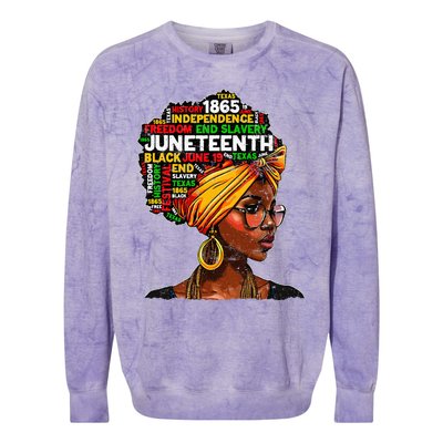 Juneteenth Celebrate 1865 Afro Black Natural Hair Colorblast Crewneck Sweatshirt