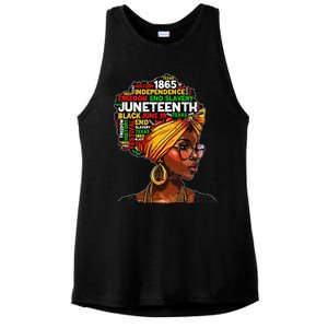 Juneteenth Celebrate 1865 Afro Black Natural Hair Ladies PosiCharge Tri-Blend Wicking Tank