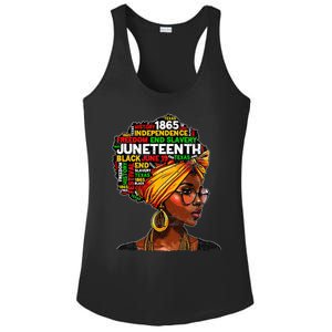 Juneteenth Celebrate 1865 Afro Black Natural Hair Ladies PosiCharge Competitor Racerback Tank