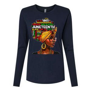 Juneteenth Celebrate 1865 Afro Black Natural Hair Womens Cotton Relaxed Long Sleeve T-Shirt