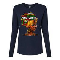 Juneteenth Celebrate 1865 Afro Black Natural Hair Womens Cotton Relaxed Long Sleeve T-Shirt