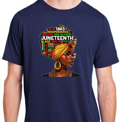 Juneteenth Celebrate 1865 Afro Black Natural Hair Adult ChromaSoft Performance T-Shirt