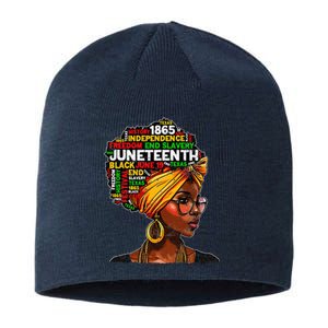 Juneteenth Celebrate 1865 Afro Black Natural Hair Sustainable Beanie