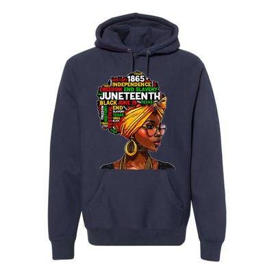 Juneteenth Celebrate 1865 Afro Black Natural Hair Premium Hoodie