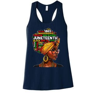 Juneteenth Celebrate 1865 Afro Black Natural Hair Women's Racerback Tank