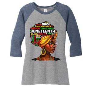 Juneteenth Celebrate 1865 Afro Black Natural Hair Women's Tri-Blend 3/4-Sleeve Raglan Shirt