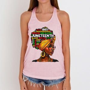 Juneteenth Celebrate 1865 Afro Black Natural Hair Women's Knotted Racerback Tank