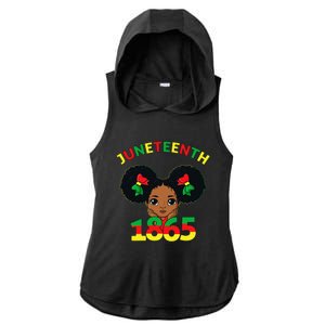 Juneteenth Celebrating 1865 Cute Brown Skin Ladies PosiCharge Tri-Blend Wicking Draft Hoodie Tank