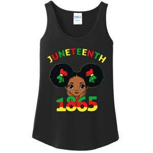 Juneteenth Celebrating 1865 Cute Brown Skin Ladies Essential Tank