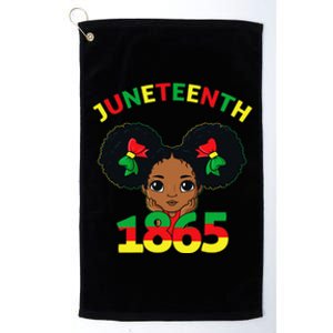 Juneteenth Celebrating 1865 Cute Brown Skin Platinum Collection Golf Towel