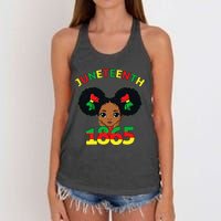 Juneteenth Celebrating 1865 Cute Brown Skin Women's Knotted Racerback Tank