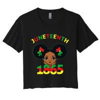 Juneteenth Celebrating 1865 Cute Brown Skin Women's Crop Top Tee