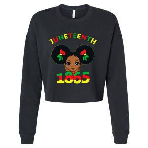 Juneteenth Celebrating 1865 Cute Brown Skin Cropped Pullover Crew