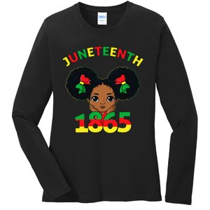 Juneteenth Celebrating 1865 Cute Brown Skin Ladies Long Sleeve Shirt