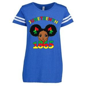 Juneteenth Celebrating 1865 Cute Brown Skin Enza Ladies Jersey Football T-Shirt