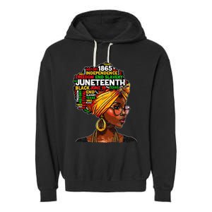 Juneteenth Celebrate 1865 Afro Black Natural Hair Garment-Dyed Fleece Hoodie