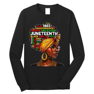 Juneteenth Celebrate 1865 Afro Black Natural Hair Long Sleeve Shirt