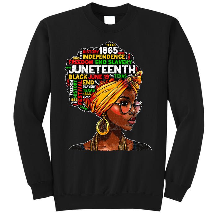 Juneteenth Celebrate 1865 Afro Black Natural Hair Sweatshirt