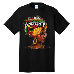 Juneteenth Celebrate 1865 Afro Black Natural Hair Tall T-Shirt