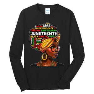 Juneteenth Celebrate 1865 Afro Black Natural Hair Tall Long Sleeve T-Shirt