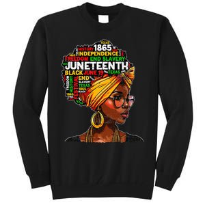 Juneteenth Celebrate 1865 Afro Black Natural Hair Tall Sweatshirt