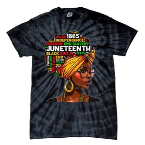 Juneteenth Celebrate 1865 Afro Black Natural Hair Tie-Dye T-Shirt