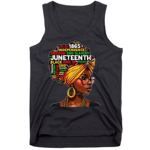 Juneteenth Celebrate 1865 Afro Black Natural Hair Tank Top