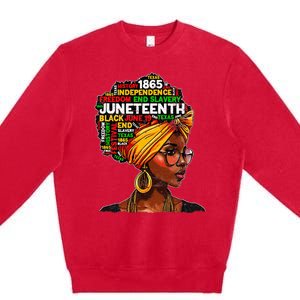 Juneteenth Celebrate 1865 Afro Black Natural Hair Premium Crewneck Sweatshirt