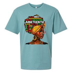 Juneteenth Celebrate 1865 Afro Black Natural Hair Sueded Cloud Jersey T-Shirt