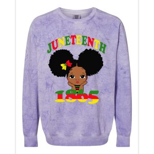 Juneteenth Celebrating 1865 Cute Black Colorblast Crewneck Sweatshirt