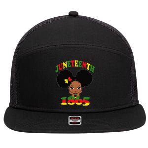 Juneteenth Celebrating 1865 Cute Black 7 Panel Mesh Trucker Snapback Hat