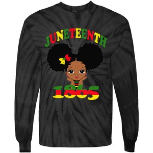 Juneteenth Celebrating 1865 Cute Black Tie-Dye Long Sleeve Shirt