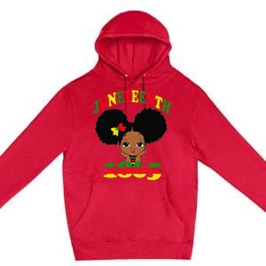 Juneteenth Celebrating 1865 Cute Black Premium Pullover Hoodie