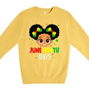 Juneteenth Celebrating 1865 Cute Black Girl Premium Crewneck Sweatshirt