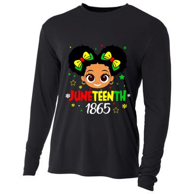 Juneteenth Celebrating 1865 Cute Black Girl Cooling Performance Long Sleeve Crew